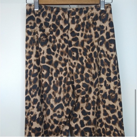 Reformation Sera High-Rise Leopard Print Pants Womens Size 2 Brown Black FLAWS - Picture 5 of 12